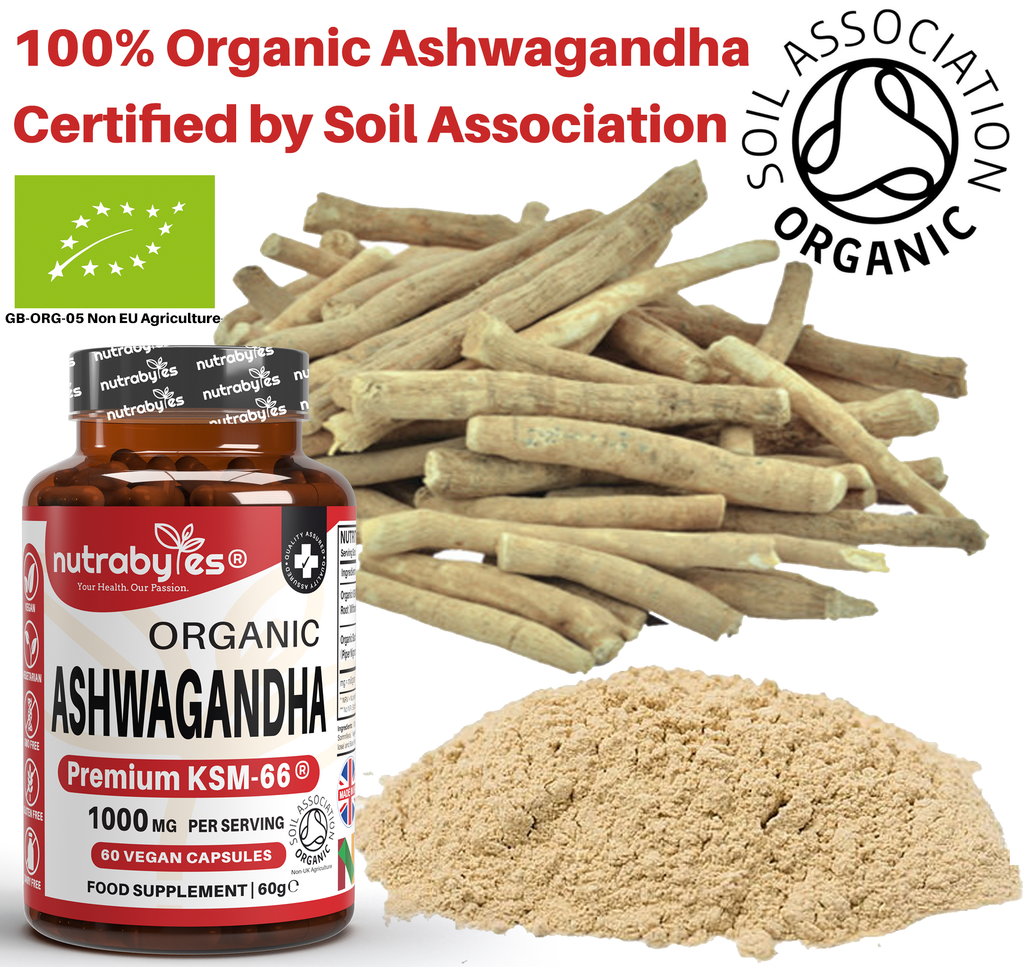 Organic Ashwagandha KSM66 1000mg with Black Pepper