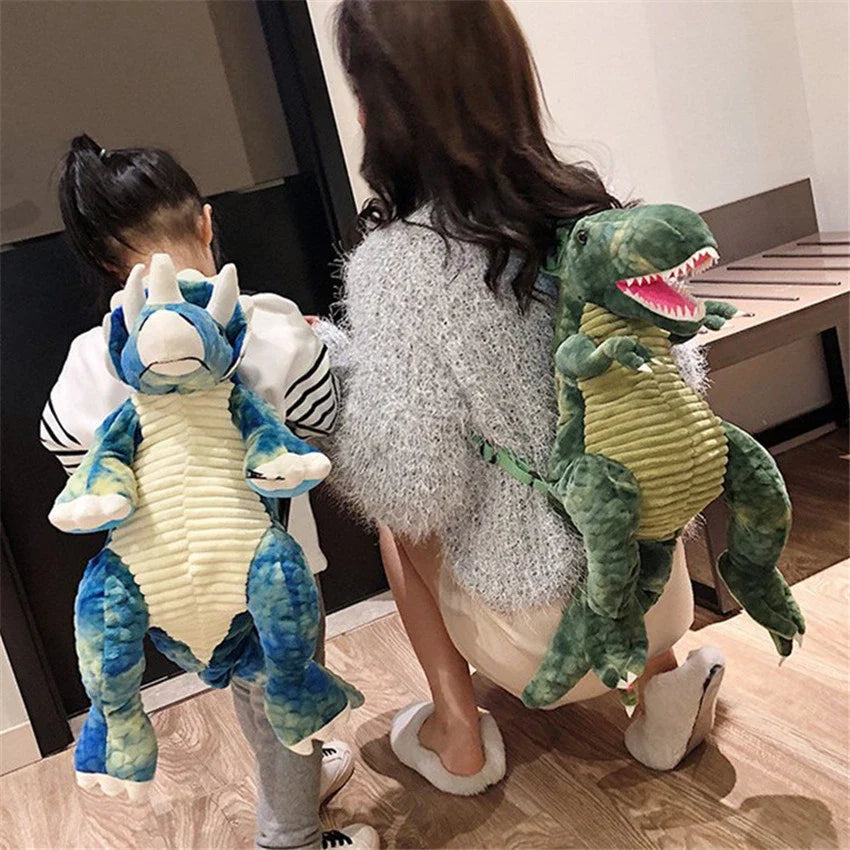 3D Dinosaur Plush Backpack for Kids - 60cm Soft Cartoon School Bag, Ages 7-14