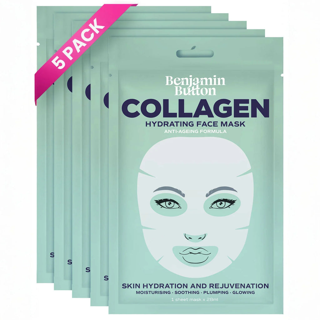 Collagen Hydrating Face Mask - Marine Collagen Sheet Mask - 5 Pack