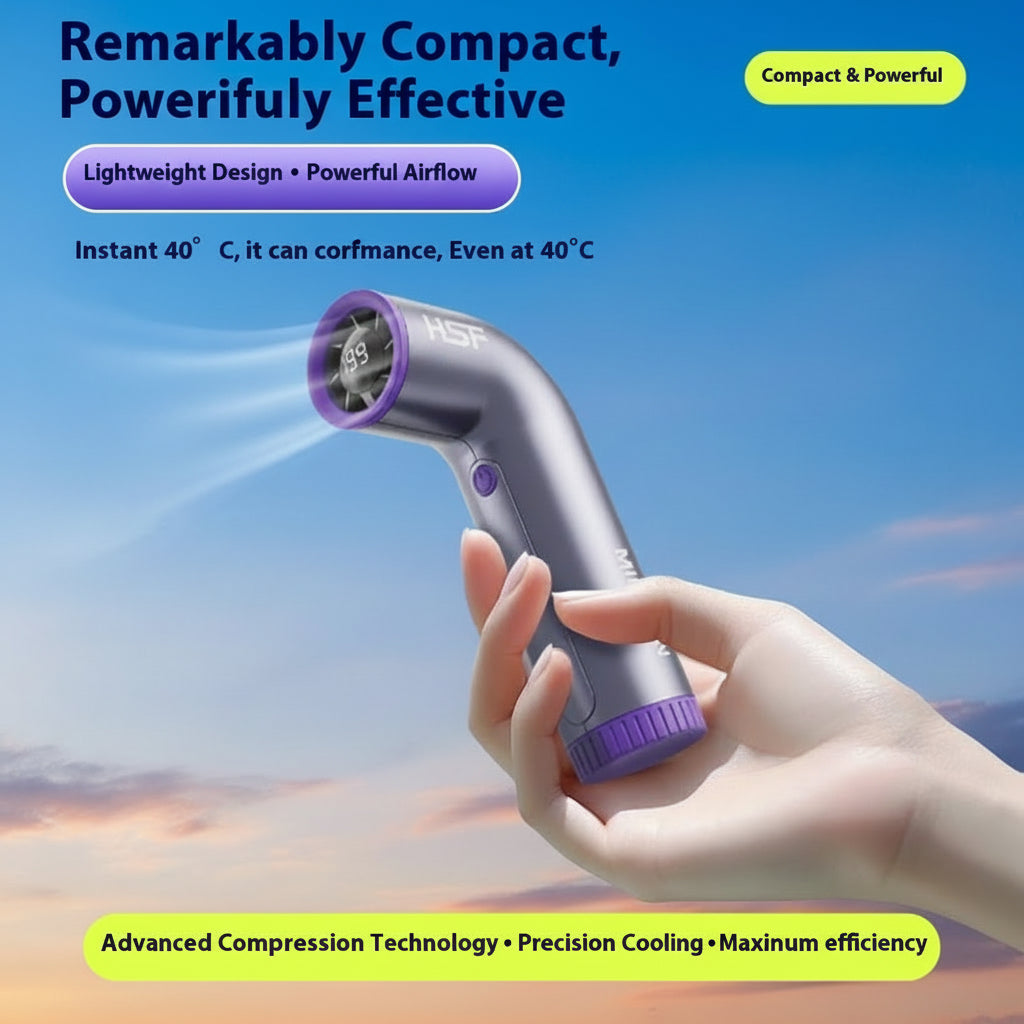 Rechargeable Handheld Turbo Fan - USB Portable Desk Fan, 199 Speed Settings