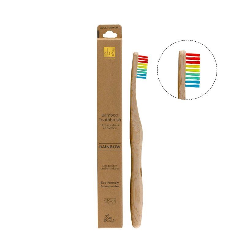 Bamboo Toothbrush Kit – Blue, Rainbow & Yellow