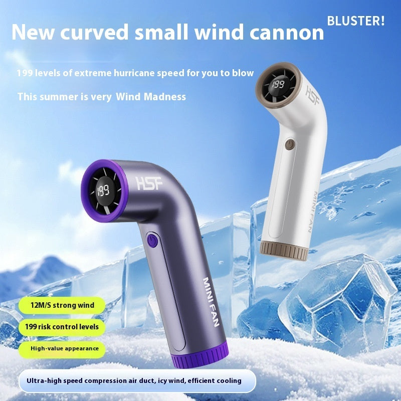 Rechargeable Handheld Turbo Fan - USB Portable Desk Fan, 199 Speed Settings