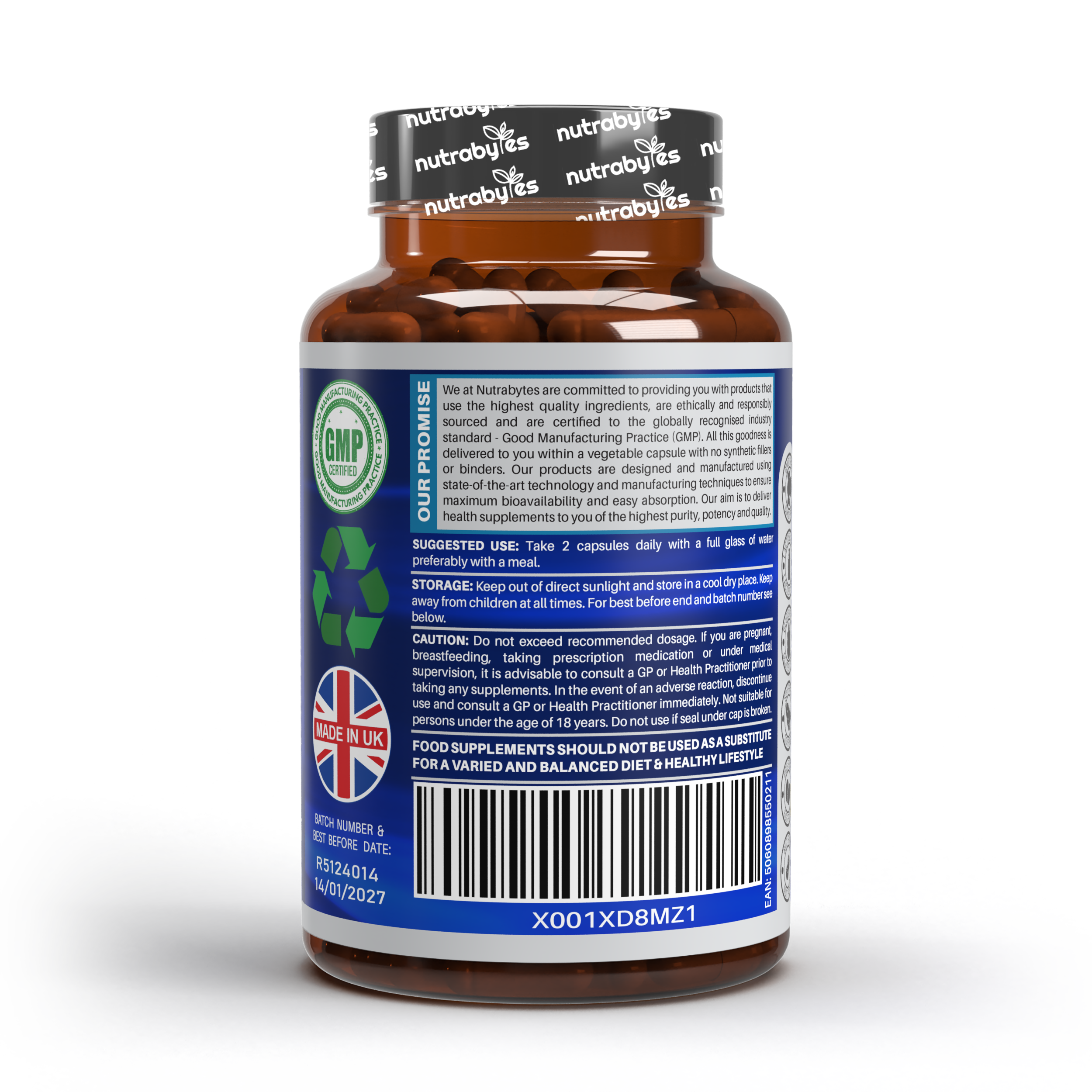 Marine Collagen Capsules Types 1 & 3 with Hyaluronic Acid & Vitamin C | 180 Capsules | 3-Month Supply | UK Made