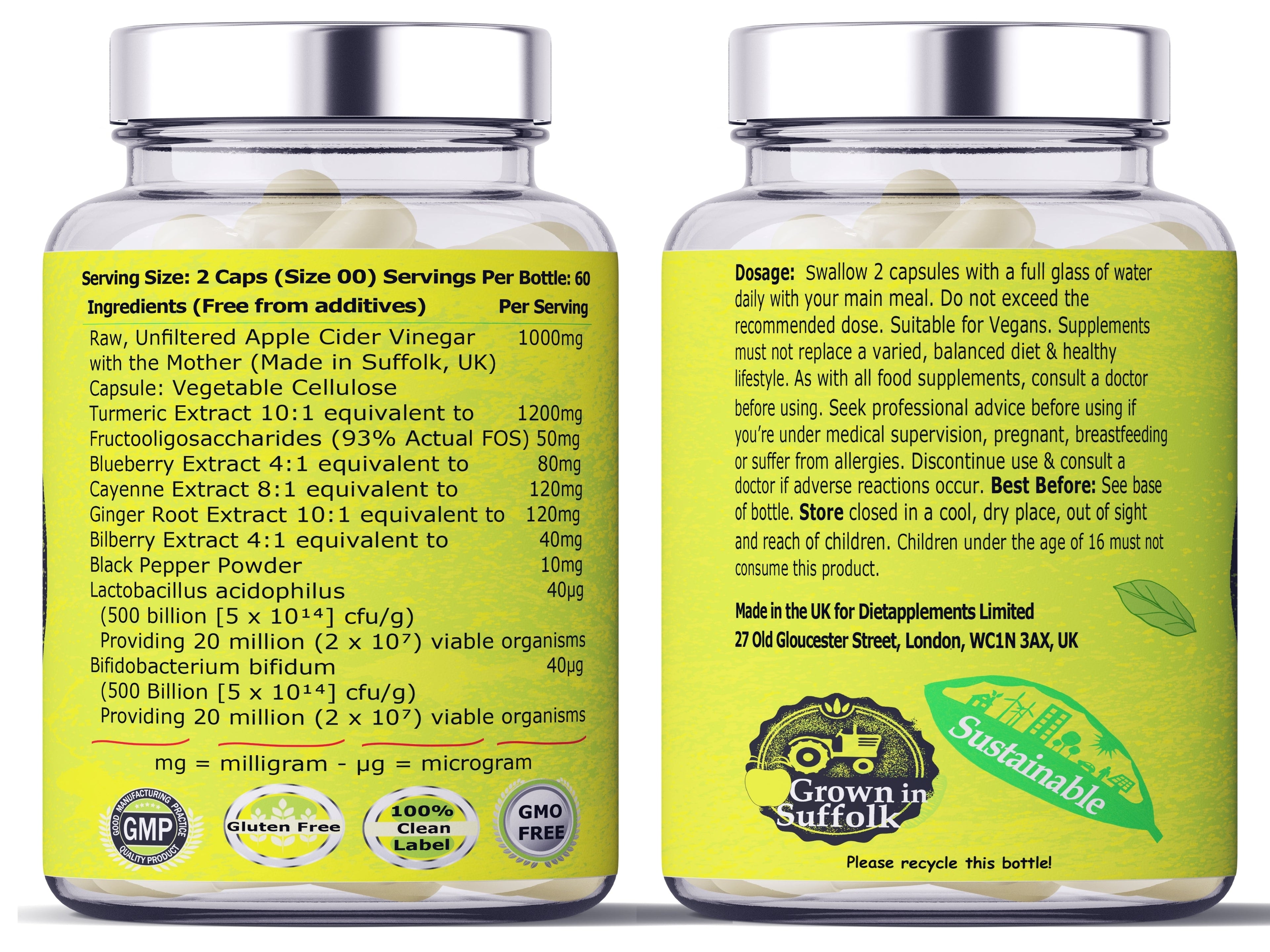 Apple Cider Vinegar with the Mother, Superfood, Biocultures & Berries Complex