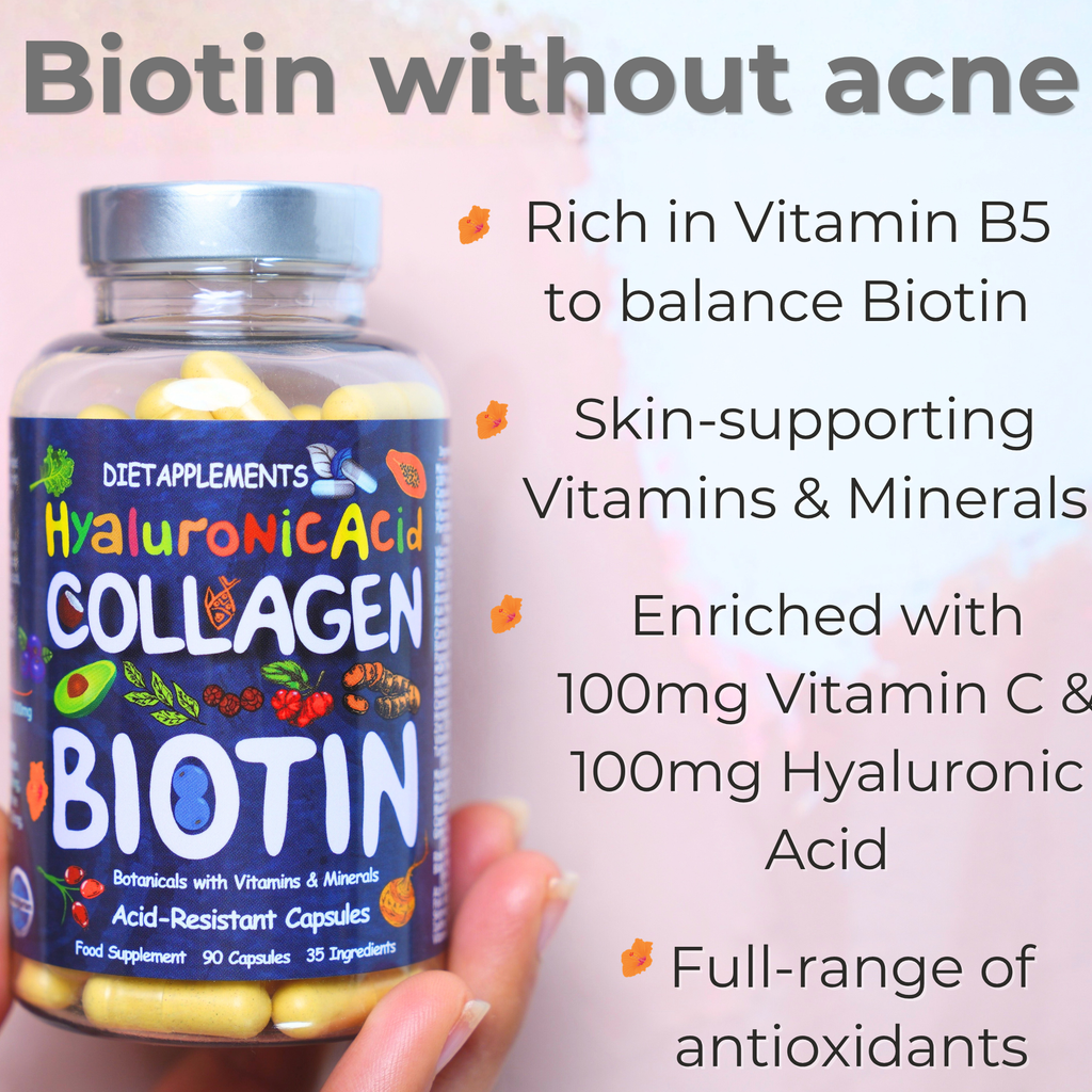 Marine Collagen, Hyaluronic Acid, Biotin, Vitamins, Minerals & Superfood - 35 Ingredients
