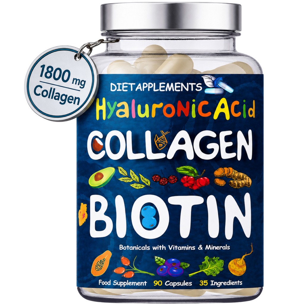 Marine Collagen, Hyaluronic Acid, Biotin, Vitamins, Minerals & Superfood - 35 Ingredients