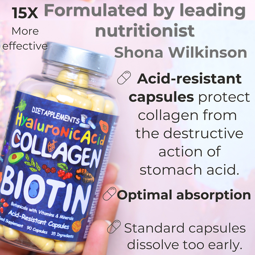 Marine Collagen, Hyaluronic Acid, Biotin, Vitamins, Minerals & Superfood - 35 Ingredients