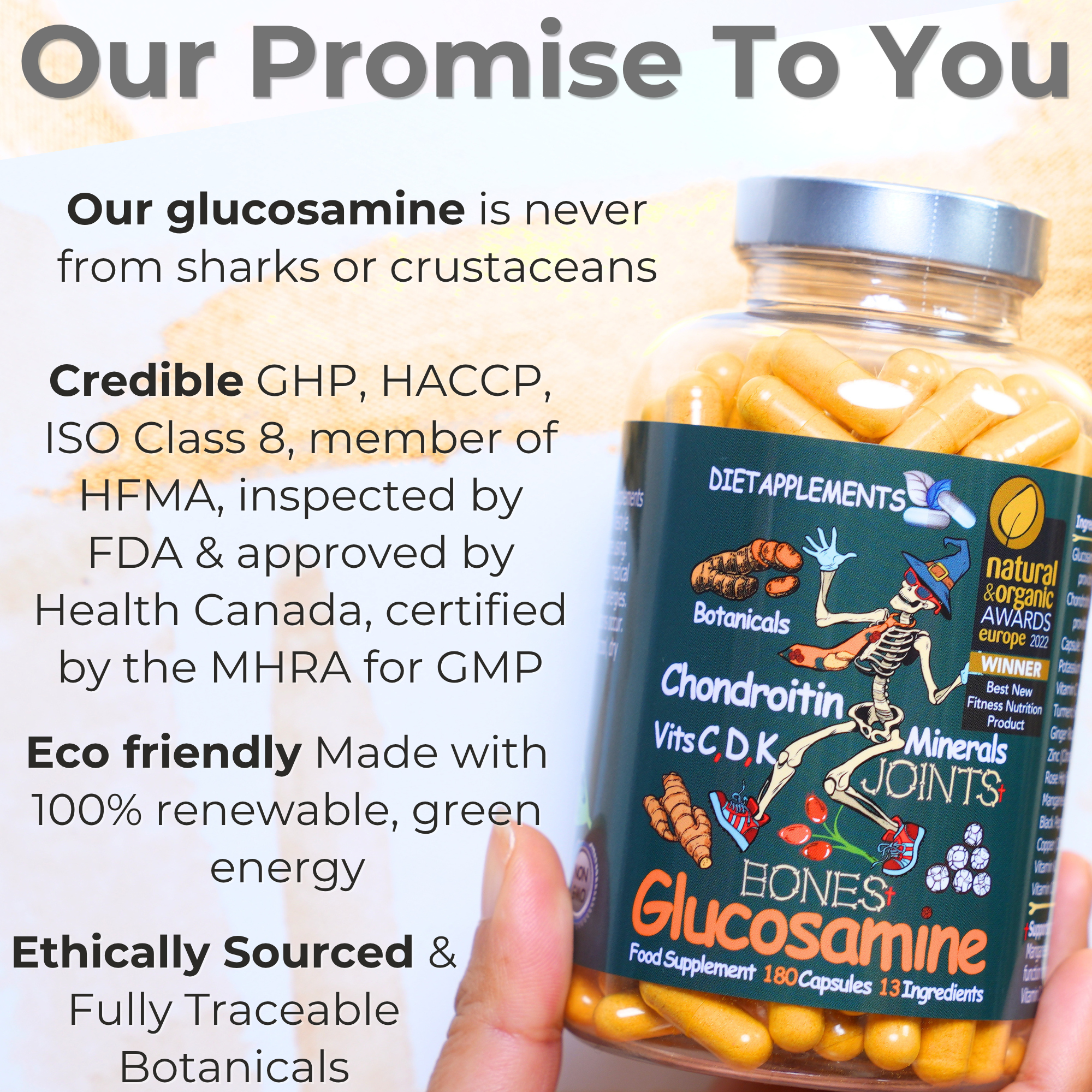 Glucosamine, Chondroitin, Turmeric, Vitamins & Minerals for the Bones & Joints