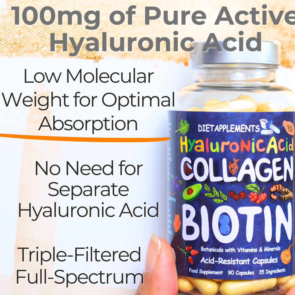 Marine Collagen, Hyaluronic Acid, Biotin, Vitamins, Minerals & Superfood - 35 Ingredients