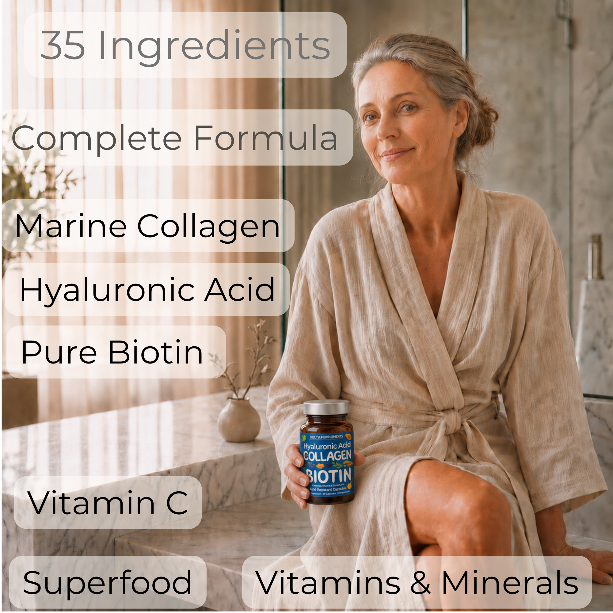 Marine Collagen Complex with Biotin & Hyaluronic Acid | 35 Ingredients
