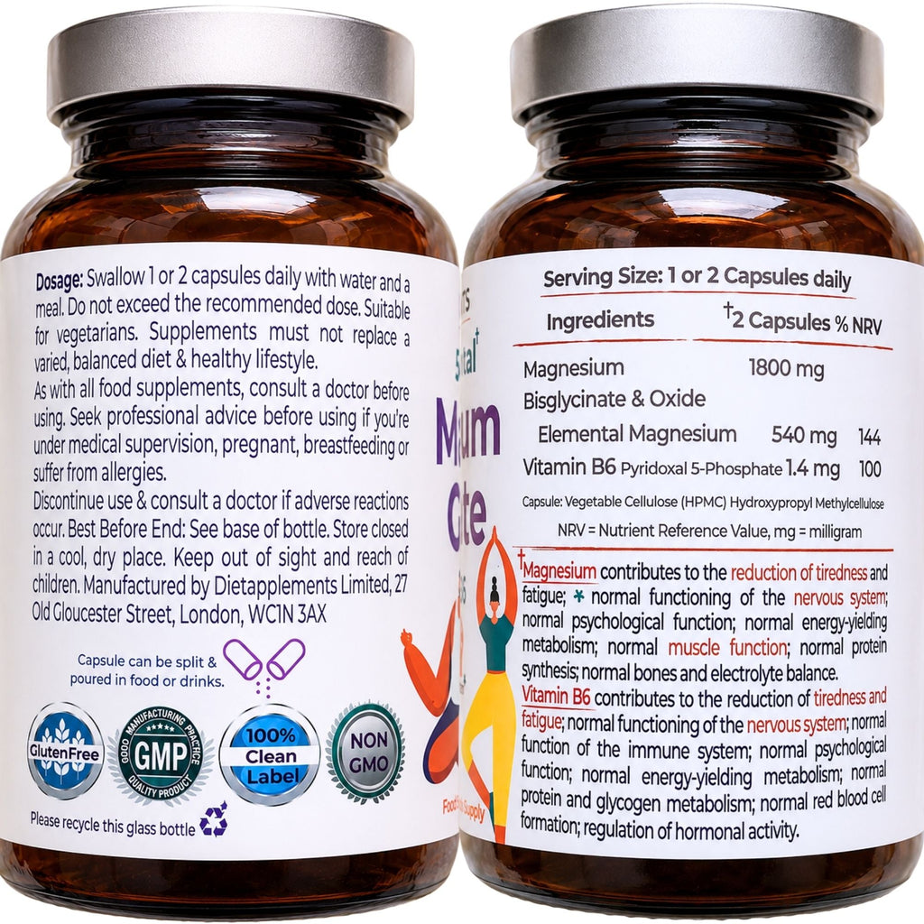 Magnesium Glycinate & Vitamin B6 for the Nervous System & Fatigue