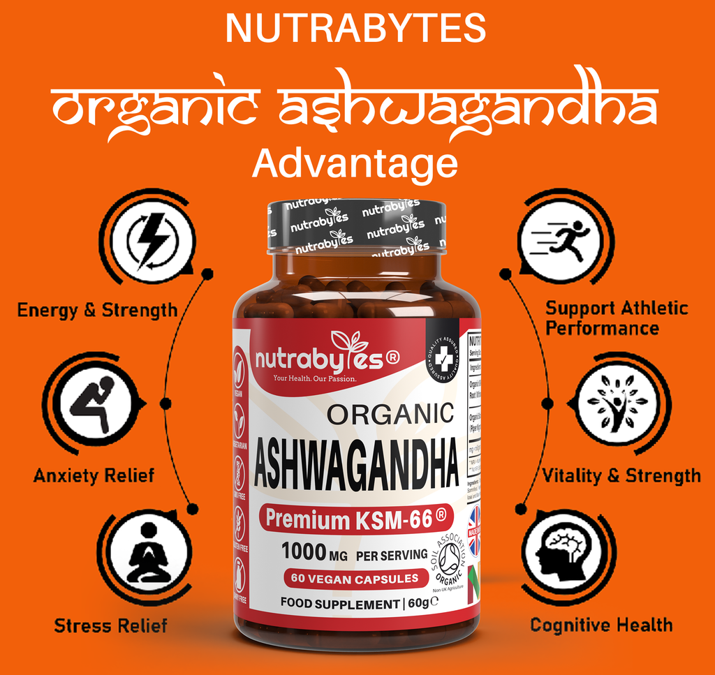 Organic Ashwagandha KSM66 1000mg with Black Pepper