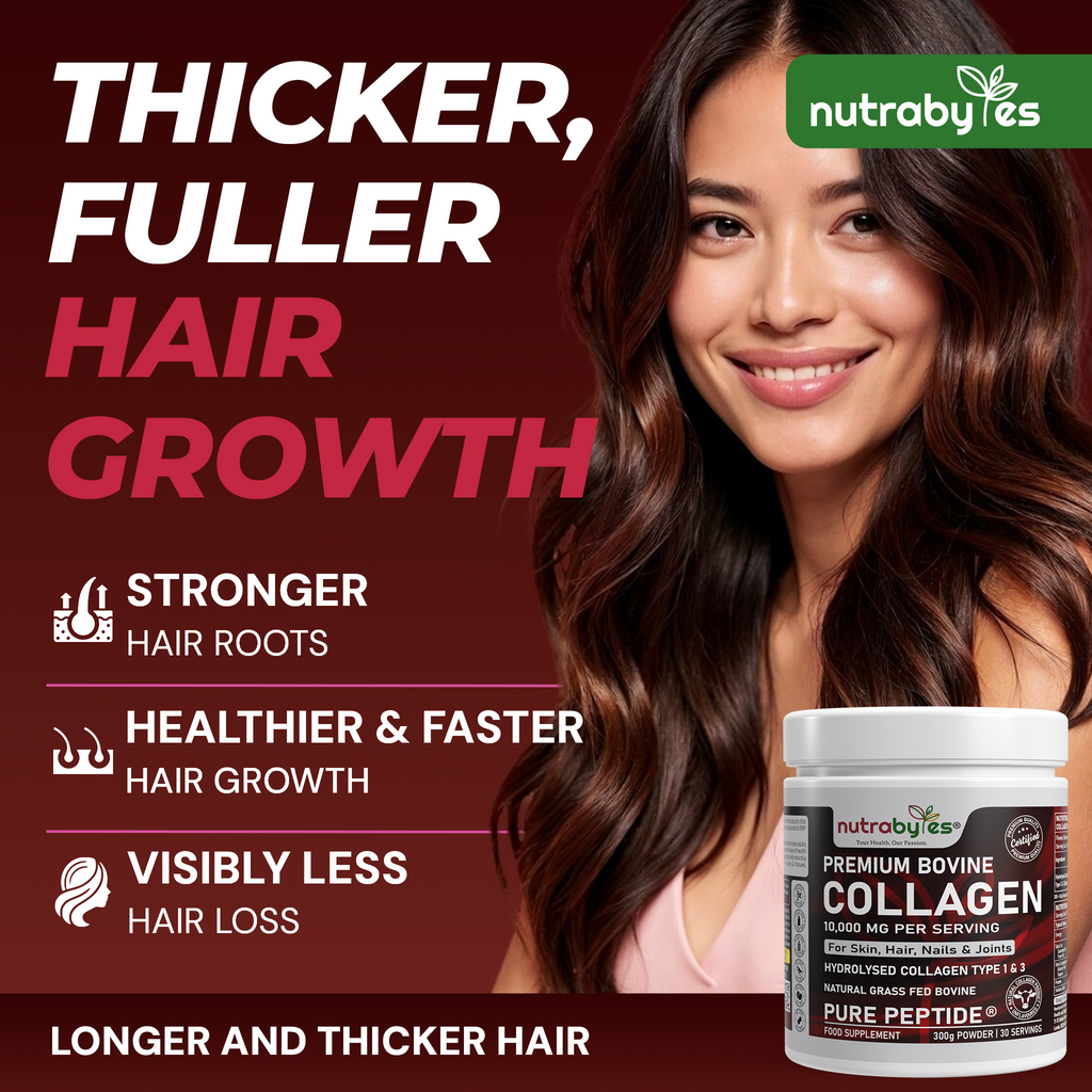 Premium Bovine Collagen Supplement Powder, 10,000 mg Pure Hydrolysed Collagen Peptides, Blended with 19 Amino Acids, Unflavoured Collagen Protein Powder Types 1 and 3, Halal & Kosher