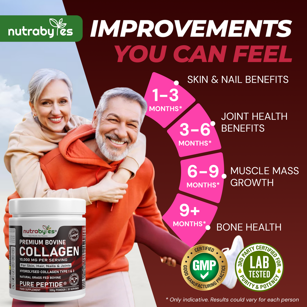 Premium Bovine Collagen Supplement Powder, 10,000 mg Pure Hydrolysed Collagen Peptides, Blended with 19 Amino Acids, Unflavoured Collagen Protein Powder Types 1 and 3, Halal & Kosher