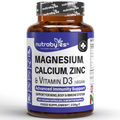 Magnesium, Calcium, Zinc & Vitamin D3 (Vegan D3) - Advanced Immunity Support, 6 Months Supply | Made in the UK