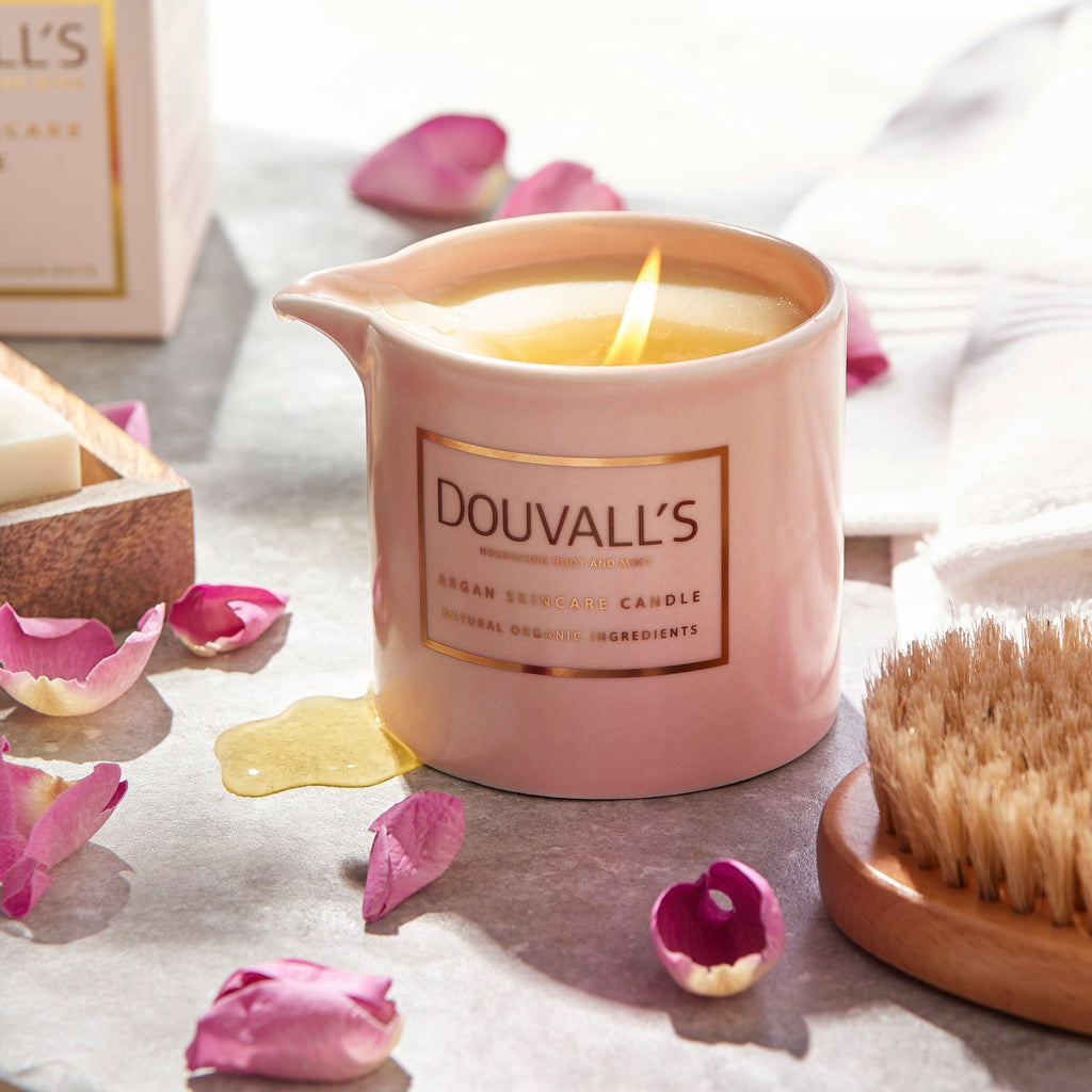 Argan Massage Candle - Vanilla Jasmin & Ginger 180g | Intensely Nourishing and Hydrating Body Treatment