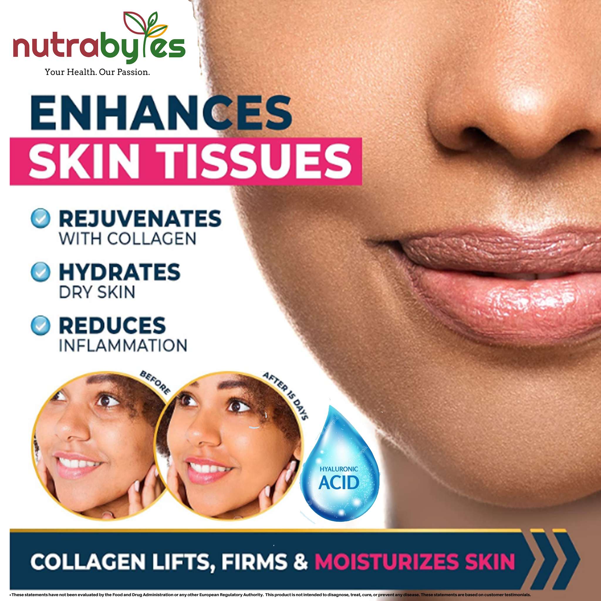 Marine Collagen Capsules Types 1 & 3 with Hyaluronic Acid & Vitamin C | 180 Capsules | 3-Month Supply | UK Made