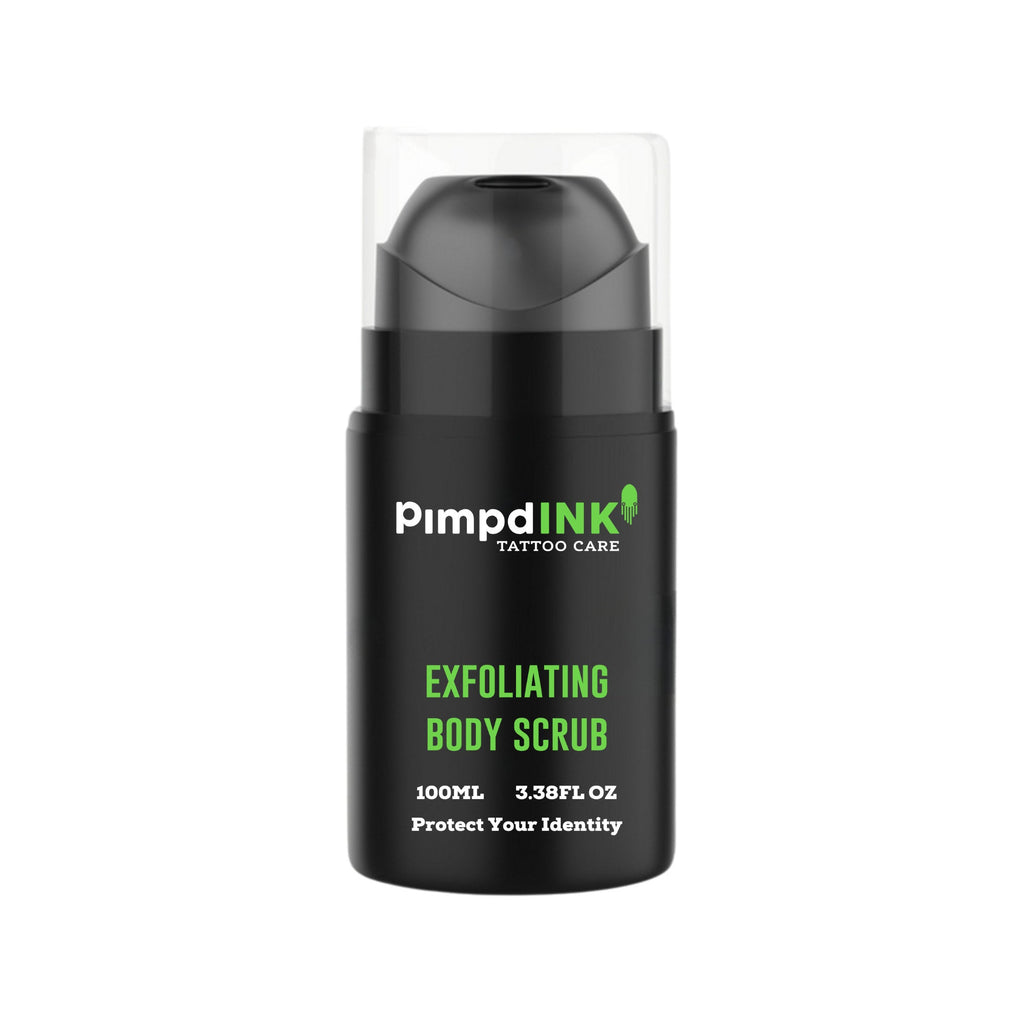 Tattoo-care Bundle, Moisturiser & Vibrancy Serum + Exfoliating Body Scrub | 100ml Airless Pumps