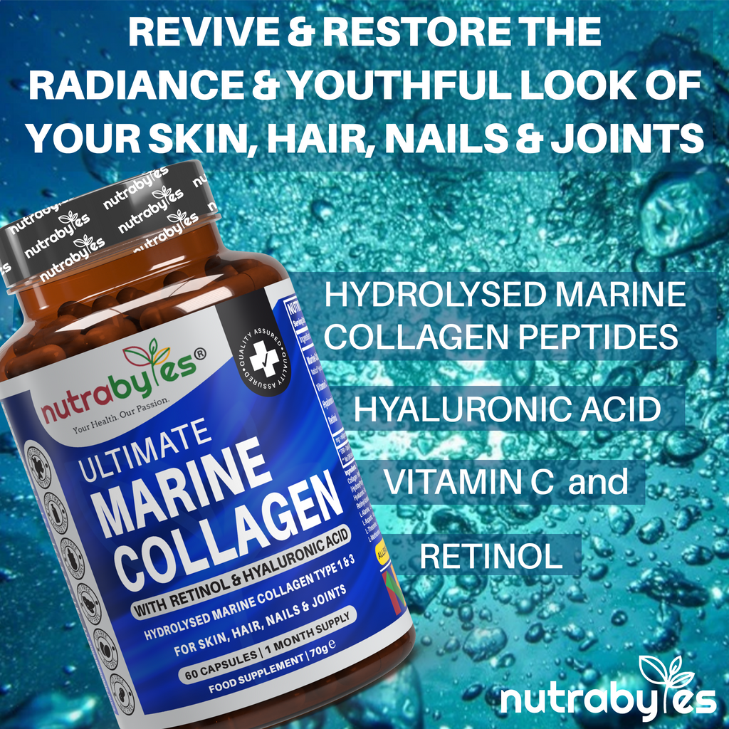 Marine Collagen Capsules with Hyaluronic Acid & Vitamin C – 60 Capsules