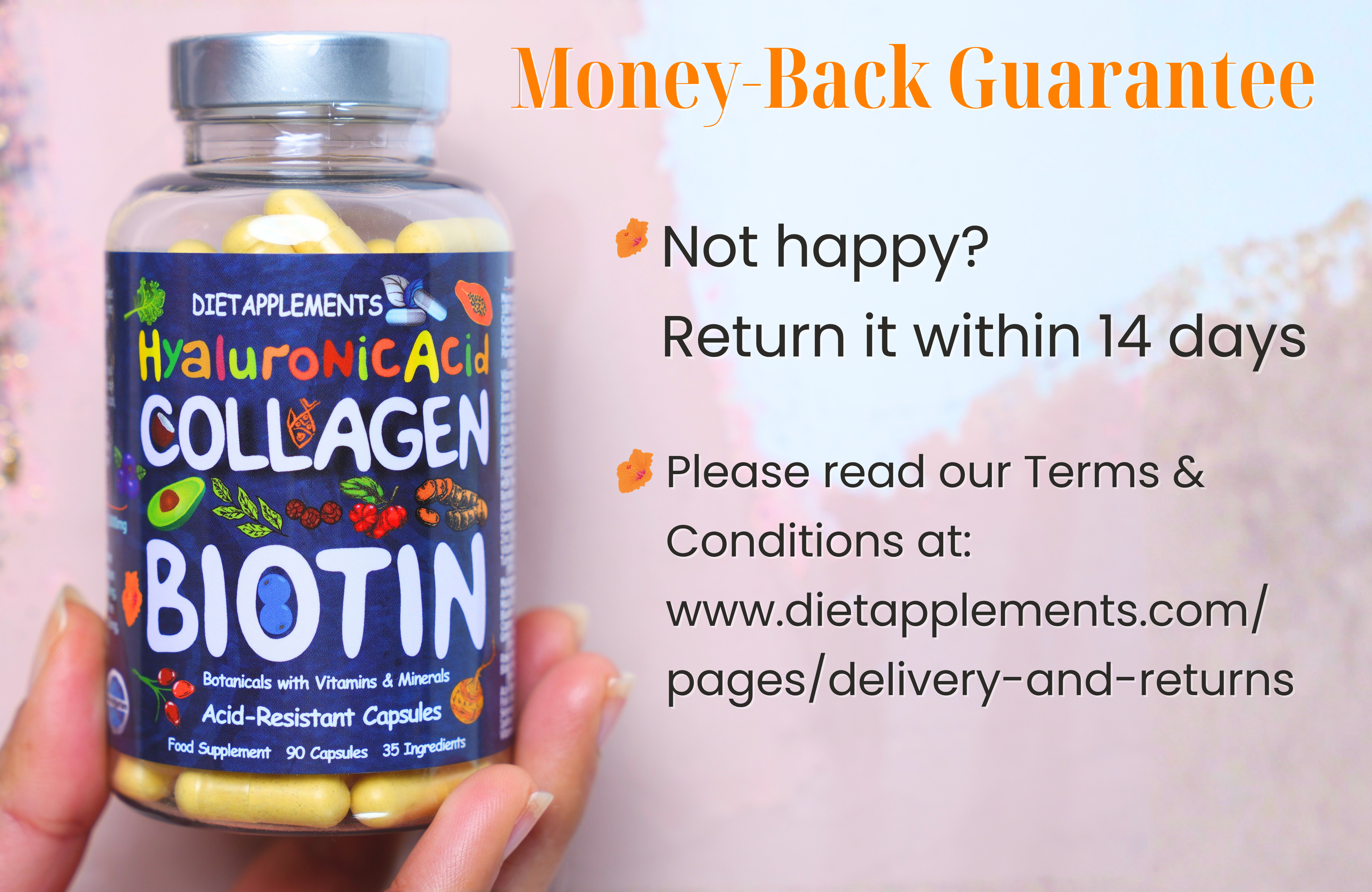 Marine Collagen, Hyaluronic Acid, Biotin, Vitamins, Minerals & Superfood - 35 Ingredients