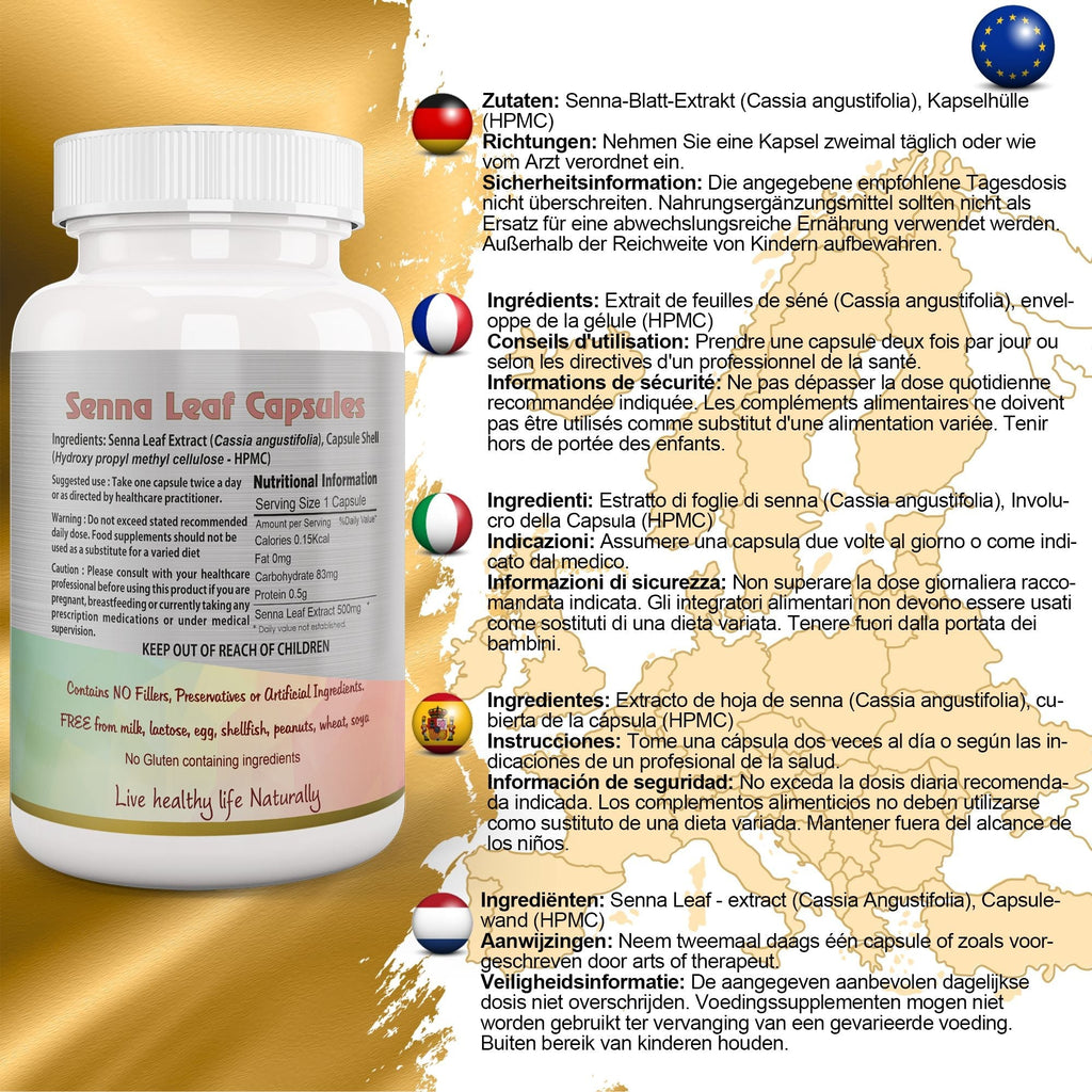 Ayushya Senna Leaf (Cassia angustifolia) Capsules Digestive Regularity Support - Vegan, Gluten Free, Non-GMO, 60 Capsules