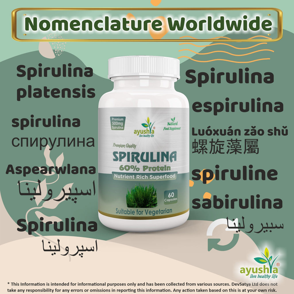 Spirulina Capsules (Blue-Green Algae) – Vegan, 60 Capsules