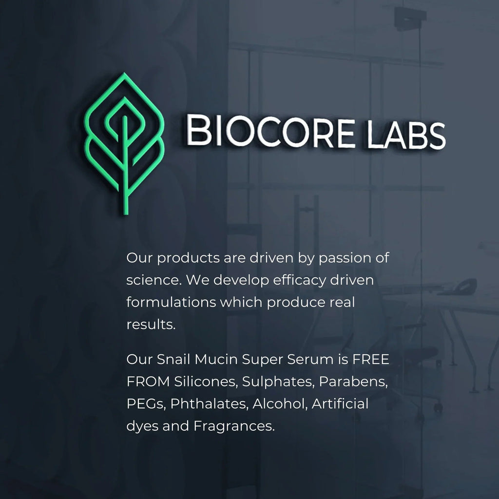 ADVANCED 3 IN 1 SUPER SERUM by BIOCORE LABS™ ANTI AGEING, HYDRATING SNAIL MUCIN WITH ARGIRELINE PEPTIDE and HYALURONIC ACID 100 mL