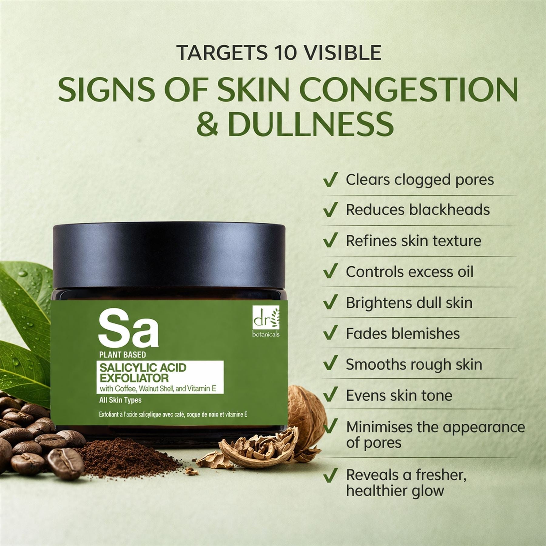 Salicylic Acid Exfoliator with Coffee, Walnut & Vitamin E 60ml
