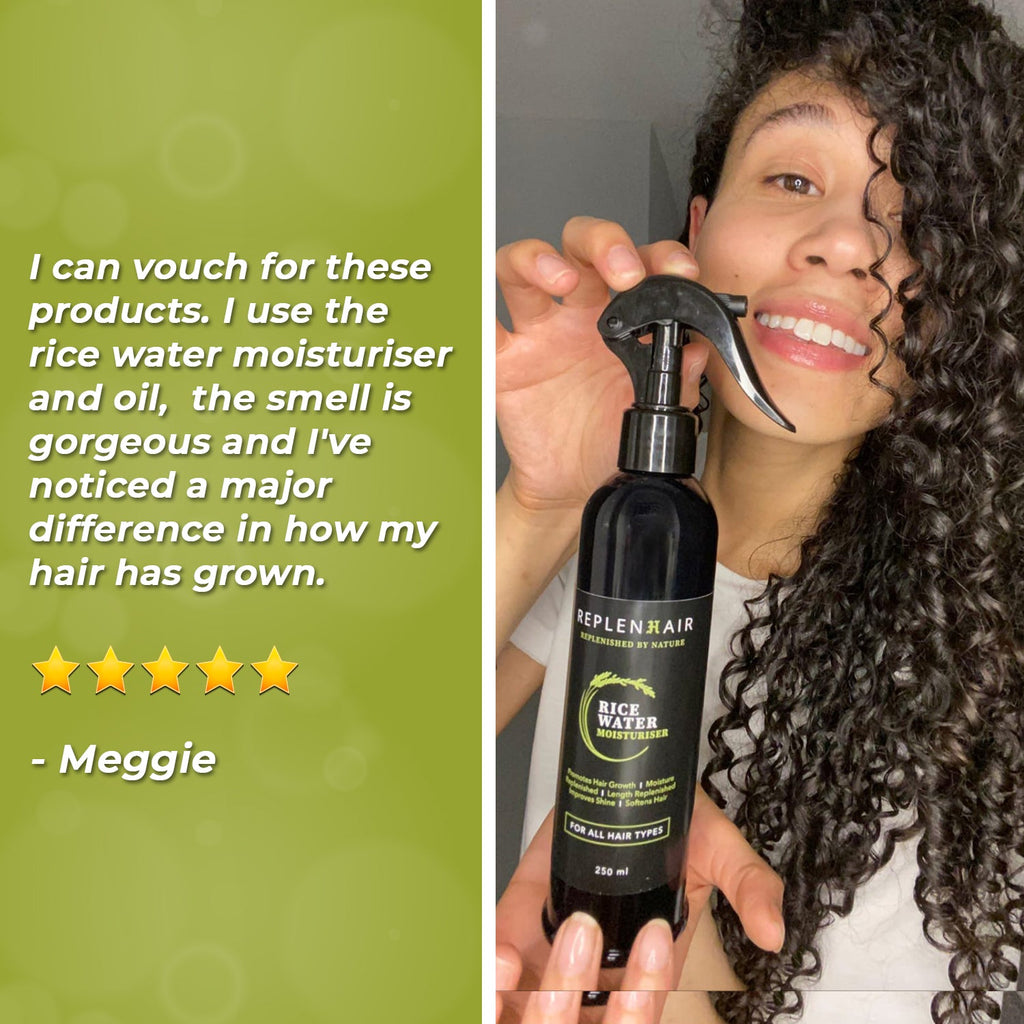 Rice Water and Peppermint Hair Moisturiser Spray by Replenhair