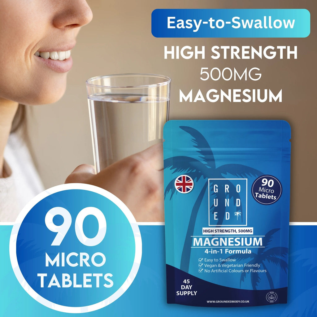 Grounded 4-in-1 Magnesium 500mg Tablets – Comprehensive Support for Mind & Body