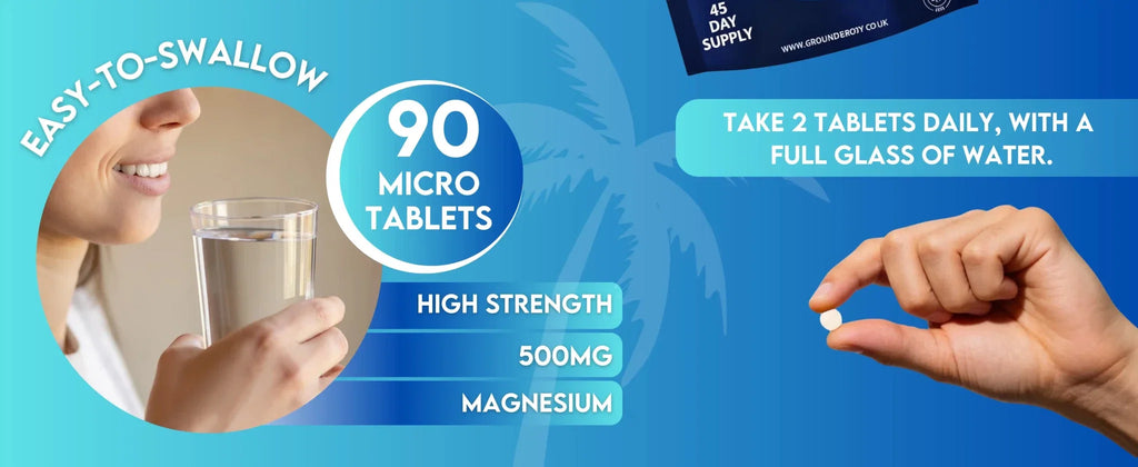 Grounded 4-in-1 Magnesium 500mg Tablets – Comprehensive Support for Mind & Body