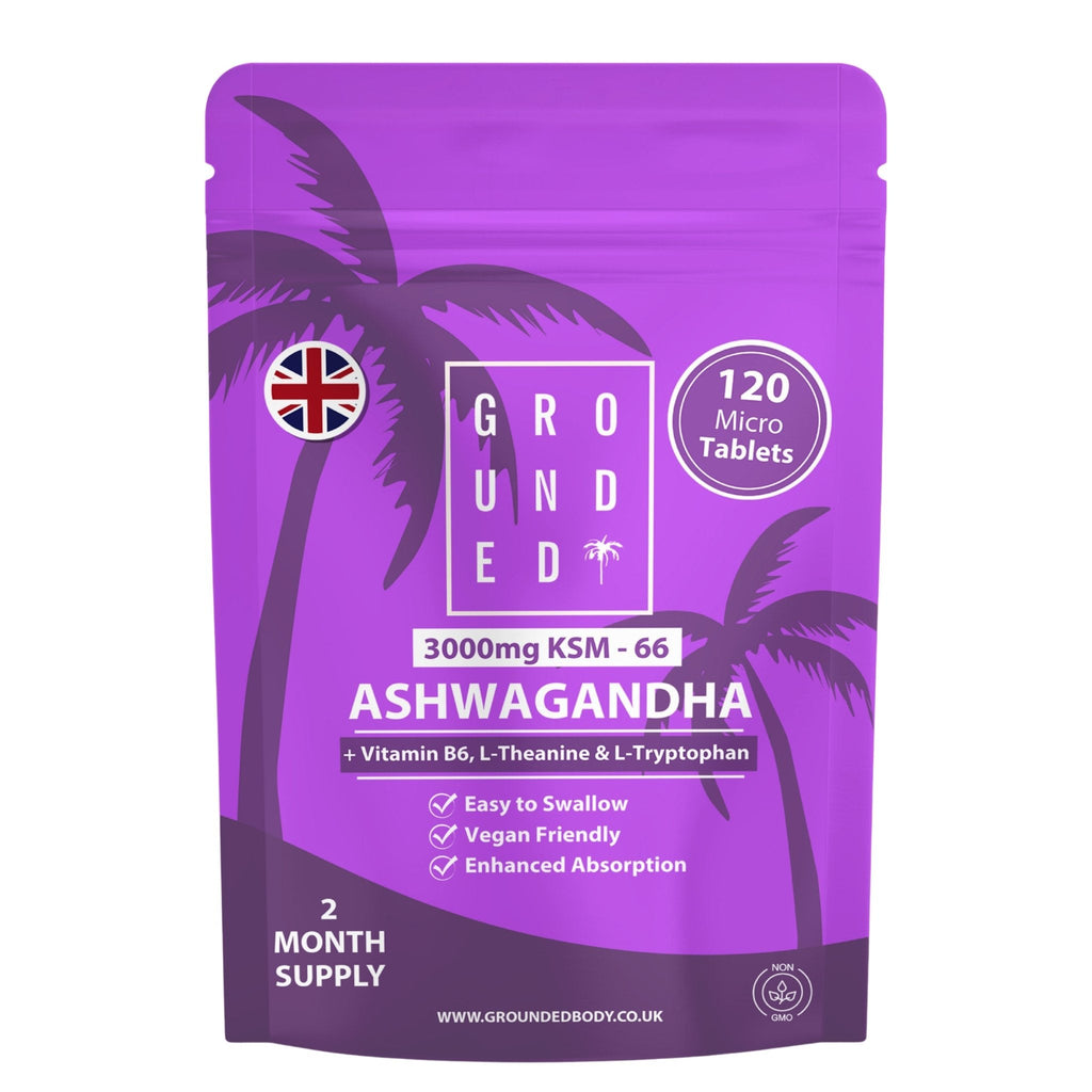 Grounded Ashwagandha High Strength 3000mg Tablets – 4-in-1 Stress & Mood Support