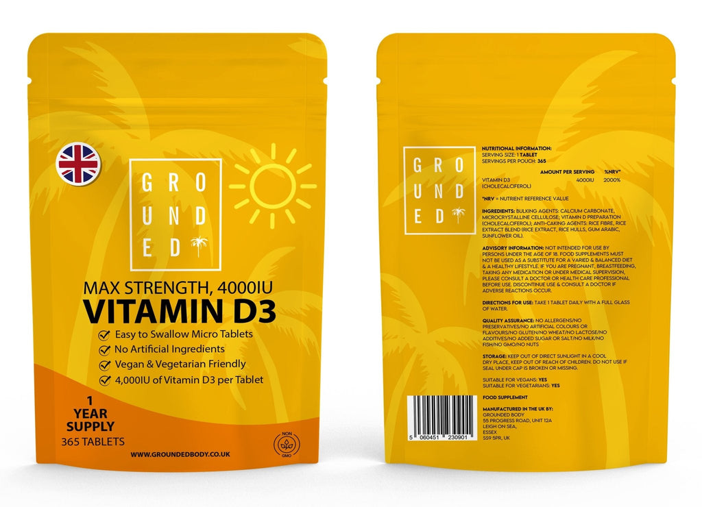 Grounded Vitamin D3 4000 IU – 365 Tablets