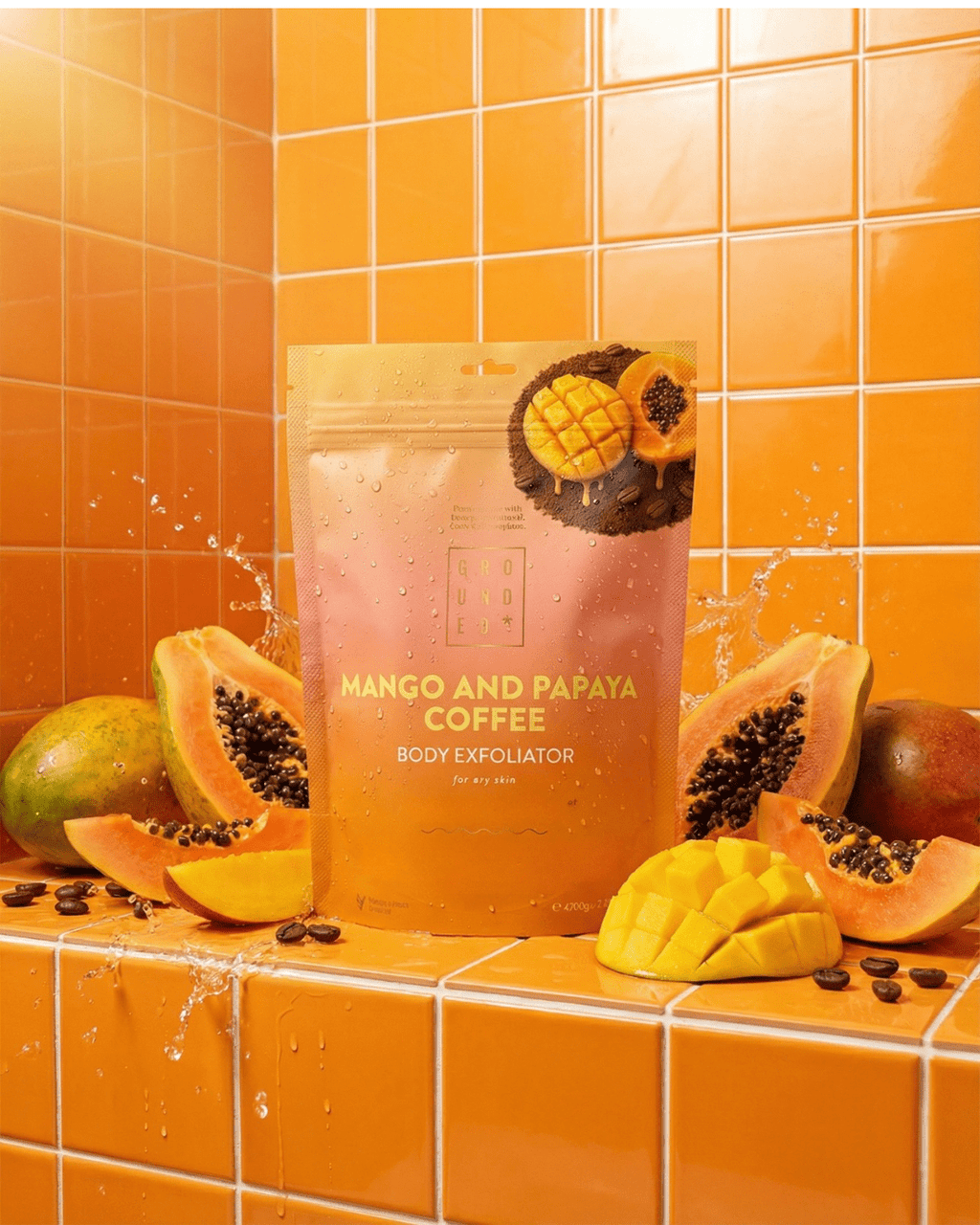 Mango and Papaya Coffee Scrub (200g) - For Dry Skin