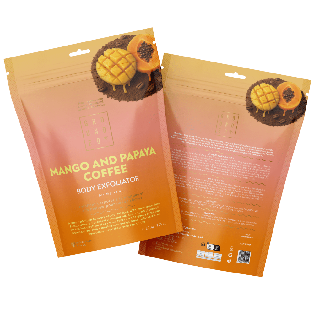 Mango and Papaya Coffee Scrub (200g) - For Dry Skin