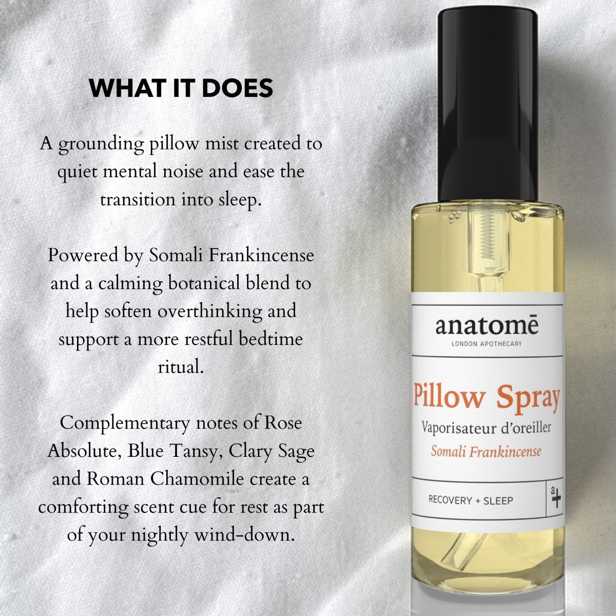 Somali Frankincense Sleep Pillow Spray | Overactive Mind | anatomē